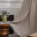 Sutuo Home Boho Curtain 84 Inches Length, Beige Stripes Print Curtain with Handmade Tassels, Rod Pocket Window Treatment Vintage Rustic Bohemian Farmhouse Drape for Bedroom 1 Panel 59" W x 84" L by CozyNest Decor