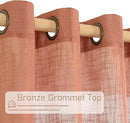 LAMIT Terracotta Linen Curtains 84 Inch Length 2 Panels for Living Room, Light Filtering Boho Window Treatments Semi Sheer Neutral Thick Drapes with Bronze Grommet for Bedroom/Farmhouse, 52 X 84 Inch by CozyNest Decor
