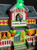 Clown Halloween Village | Spooky Town Collection Accessories Figurines on House | Porcelain with Multi-Color LED | 8.86 Inch by CozyNest Decor