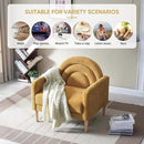 Accent Chair Reading Chair with Armrest, Small Comfy Chair for Small Spaces, Modern Linen Upholstered Armchair for Bedroom & Living Room, Single Sofa Chair with Wood Legs, Easy Assembly (Yellow) by CozyNest Decor