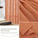 LAMIT Burnt Orange Sheer Linen Curtains, 84 inch Light Filtering Semi Sheer Panels Bronze Grommet Farmhouse Rust Drapes for Living Room/Bedroom, 2 Panels, 52 x 84 Inch by CozyNest Decor