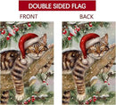 BLKWHT Winter Cat Garden Flag 12x18 Vertical Double Sided Christmas Holiday Outside Decorations Burlap Yard Flag BW738 by GreenHaven Gardens