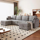 mestyl Modular Sectional Sofa Convertible U Shaped Sofa Couch Set with Storage for Living Room, Modern 4 Seater Modular Sectional Couch with 2 Movable Ottoman (Grey) by CozyNest Decor
