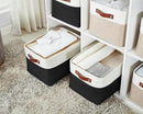 DECOMOMO Storage Baskets for Shelves - Fabric Closet Organizers and Storage Bins, Perfect Baskets for Organizing Closet Toys Nursery (Black and White, XL - 3 Pack) by CozyNest Decor