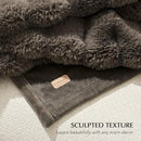 EVERGRACE Ultra Soft Luxury Fluffy Faux Rabbit Fur Throw Blanket, Thick Warm Fuzzy Blankets for Bed, Cozy Plush Reversible Blanket for Couch, Chair, Sofa, Dark Taupe, 60x80 Inches, 870 GSM by CozyNest Decor