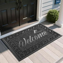 Yimobra Welcome Mat, Heavy Duty Sturdy Door Mats for Home Entrance Outdoor Indoor, Front Doormat for Outside Patio Floor Entry Porch Garage Office, Waterproof, Low Profile, 47X32 Inches, Black by CozyNest Decor