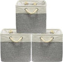 SIMPLE HOUSEWARE Fabric Storage Cubes, 13" x 13" Storage Bin, 3 Pack, Gray by CozyNest Decor