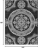 Medallion Outdoor Rug 10x14 Washable Outside Carpet for Indoor Patio Porch Waterproof Easy Cleaning Non Shedding Area Rugs Black 10 x 14 by CozyNest Decor