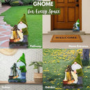 Water Pump Gnome Decorations for Yard/Lawn Outdoors Decor – Weatherproof Garden Statue – Fun Spring Summer Charming Gnomes Gifts for Women (Forest Green) and Home. by CozyNest Decor