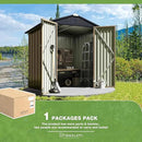 Greesum Outdoor Storage Shed 6 x 4 ft. Utility Tool Shed Metal Storage Garden Shed with Door & Lock for Patio Storage, Brown by GreenHaven Gardens