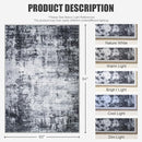 5x7 Area Rug Living Room Rug: Washable Modern Abstract Soft Thin Rug Indoor Floor No Slip Stain Resistant Carpet for Bedroom Dining Room Farmhouse Nursery Home Office - Dark Black by TinyTreasures Baby Boutique