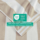 Great Bay Home 100% Cotton Velour 4 Pack Beach Towels 30" x 60" - Taupe Cabana Stripe Pool Towels - Quick Dry, Large Swim Towels by TinyTreasures Baby Boutique