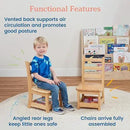 ECR4Kids Three Rung Ladderback Chair with Storage, 10in Seat Height , Classroom Seating, Honey, 2-Pack by CozyNest Decor