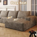 136" Sectional Couches for Living Room Modern Modular Sofa with L-Shape Couchs Upholstered Boneless Couch Deep Seat Sectional Couch with Chaise (Camel, Right Facing Chaise+3Seaters+Ottoman) by CozyNest Decor