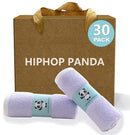 HIPHOP PANDA Baby Washcloths, Rayon Made from Bamboo - 2 Layer Ultra Soft Absorbent Newborn Bath Face Towel - Reusable Baby Wipes for Delicate Skin - Purple, 30 Pack by TinyTreasures Baby Boutique