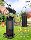 iBorn Bird Feeders for Outdoors, All Metal Mesh Tube, Holding Bird Seed for Outside Feeders,18cm Large Roof, Black, 2.8lb(Seed is not Included) by CozyNest Decor