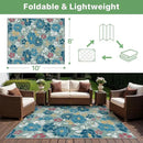 GENIMO Indoor Outdoor Area Rug 8' X 10' Waterproof, Washable Patio Rug Non Shedding, Easy Cleaning Floral Outdoor Carpet for Living Room, Bedroom, Dining Room, Balcony, Backyard, Deck, RV, Blue Grey by GreenHaven Gardens