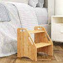 AMBIRD Wooden Step Stool, 15.75'' H Potty Training Toddler 300 lbs Capacity with Safety Non-Slip Pads and Handles, Kitchen Step Stools for Kids, Bamboo Step Stool for Bathroom, High Beds (Natural) by TinyTreasures Baby Boutique