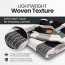 Gold Case Throw Blanket for Couch – 100% Recycled Turkish Cotton Blankets & Throws – Elegant Decorative Throw Blankets for Living Room Sofa – Woven Throws for Couch – Black – 60x80 by CozyNest Decor