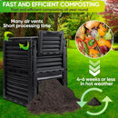 F2C Garden Compost Bin from BPA Free Material -80 Gallon(300 L) Large Compost Bin Aerating Outdoor Compost Box Easy Assembling, Lightweight, Fast Creation of Fertile Soil, Black by GreenHaven Gardens