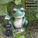 YODY Solar Garden Statues Outdoor Decor- Yard Decorations for Patio, Balcony, Backyard, Lawn Ornaments - Frog Figurines with LED Light- Unique Birthday House Warming Gifts for Women, Mom, Dad by CozyNest Decor