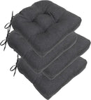RACE LEAF 4 Pack Patio Chair Cushions 17x17 Inch, Thickened Waterproof Cushions with Stain Resistant Cover and Non-Slip Ties for Patio Furniture (Gray) by GreenHaven Gardens