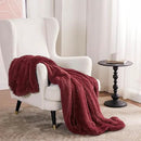 Bedsure GentleSoft Fuzzy Sherpa Faux Fur Twin Blanket Burgundy Red Cozy Gifts for Women Men, Soft Fleece Plush Warm Minky Thick Blanket Twin Size for Bed, Dorm Essentials Red Room Decor Gifts, 60x80 by CozyNest Decor