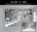 Beautiful 3D Snowy Forest Wallpaper Gray New York Park Landscape Wall Mural Living Room Bedroom (Not Peel and Stick) by CozyNest Decor