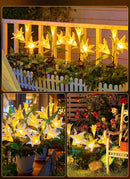 Brightown Outdoor Solar Garden Lights - 4 Pack LED Flower Lights with Larger Lily, Bigger Solar Panel, Waterproof for Outside Yard Patio Garden Decorations, White by GreenHaven Gardens
