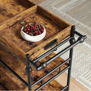 Bar Cart, Bar Carts for The Home, 3 Tier Serving Cart with Wheels, Home Bar & Serving Carts, Metal Rolling Cart with Wine Rack & Removable Tray for Kitchen, Dining Room, Living Room-Retro Brown by CozyNest Decor