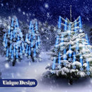 Enhon 2 Pack Meteor Shower Snowflake Lights Outdoor with Timer, Total 480 LED 12in 16 Tube Connectable Waterproof Meteor Rain Drop Christmas Light with Snowflake for Xmas Tree Roof Garden(Blue) by GreenHaven Gardens