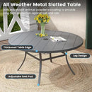 DIFY 50" Round Outdoor Patio Dining Table for 6, Metal Patio Table with 1.57" Adjustable Umbrella Hole, All-Weather Dining Furniture Table for Backyard Lawn Garden, Grey by GreenHaven Gardens