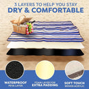 scuddles 60" x 60" Extra Large Outdoor Picnic Blanket – Waterproof, Foldable Travel Mat for Beach, Camping, Grass, Lawn, Park, Summers – Dual Layer, Soft Throw Rug Fits 4 Adults by TinyTreasures Baby Boutique