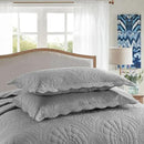 MarCielo 3-Piece 100% Cotton Oversized Bedspread Lightweight Quilt Coverlet Embroidery Farmhouse Bedding Set (Tf Light Grey, Oversized Queen (100"x106")) by CozyNest Decor