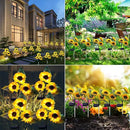 Solar Garden Lights, 4 Pack Sunflower Outdoor Lights Solar Flower Lights for Outside with 12 Larger Sunflower Gardening Gift for Mom Women Decorative Lights for Garden Decor Yard Patio Lawn Pathway by GreenHaven Gardens