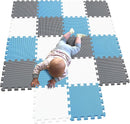 MQIAOHAM® 18 Pieces Puzzle Play Mats, Soft Baby Play Mat, Kids Interlocking Foam Floor Tiles, Toddlers Carpet Playmats G301018-101107112 by TinyTreasures Baby Boutique