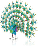 Alpine Corporation HEH376 Jumbo Sized Iron Majestic Peacock Decor, Elegant Garden & Patio Bird Statue, 55" H, Green by GreenHaven Gardens