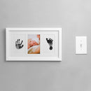 Green Pollywog Baby Handprint and Footprint Kit | Elegant White Frame with Inkless, Non-Toxic Pad | Newborn Keepsake for Baby or Dog Paw Prints by TinyTreasures Baby Boutique