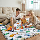 Baby Play Mats for Floor, 71x59 Playpen Mat for Babies, Extra Thicker & Soft Floor Crawling Mat, Foldable Non-Slip Playmat Cushioned for Infants Toddlers, Cute Animal Design by TinyTreasures Baby Boutique