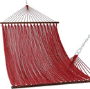 Lazy Daze Hammocks 10.5 FT Double 2 Person Caribbean Rope Hammock, Hand Woven Polyester Hammock with Spreader Bars, for Outside Outdoor Backyard Patio Poolside,450 LBS Capacity,Red by GreenHaven Gardens