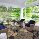 GENIMO Outdoor Rug Waterproof for Patio Decor, 8' x 10' Reversible Plastic Straw Floral Camping Carpet, Large Area Rugs Mats for RV, Camper, Deck, Balcony, Porch, Beach, Picnic, Mix-Black & Brown by CozyNest Decor