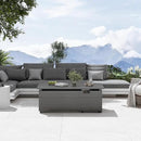 Sundale Outdoor 51 Inch Outdoor Fire Pit Table, 50,000 BTU Rectangle Propane Fire Pit with Glass Wind Guard, Rain Cover, Removable Lid, Matching with Outdoor Furniture Sets, CSA Certified, Gray by GreenHaven Gardens