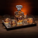 Gifts Inscribed Personalized Whiskey Decanter Set - Engraved Whiskey Decanter Bottle & Set of 4 Custom Drinking Glasses Laser Etched - Customized Whisky Gift for Wedding, Birthday, Fathers Day by CozyNest Decor