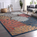 Beverly Rug Outdoor Rug 9x12 Large Modern Floral Tropical Area Rugs for Indoor and Outdoor Patio Easy to Clean Non Shedding Living Room Porch Garden Washable Outside Carpet (9 x 12 Brown) by CozyNest Decor
