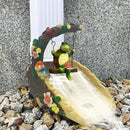 Tortoise On The Swing Gutter Downspout Extension Decoration,Rain Downspout Diverter Garden Statue,Decorative Gutter Extension,Downspout Splash Block,Animal Resin Statue Outdoor Décor by GreenHaven Gardens