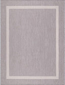 Bordered Outdoor Rug 6x9 Washable Outside Carpet for Indoor Patio Porch Waterproof Easy Cleaning Non Shedding Area Rugs Gray 6 x 9 by CozyNest Decor