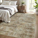 Area Rug 5x7 Living Room Rugs: Abstract Large Washable Rugs with Non-Slip Backing, Thin Carpet for Dining Room Table Bedroom Nursery Indoor Home Office-Brown by TinyTreasures Baby Boutique