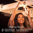 Brightech Ambience Pro Waterproof LED Outdoor String Lights, 48 Ft, Hanging, Dimmable Vintage Edison Bulbs, 15 Bulbs, 2W by GreenHaven Gardens