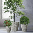 Craft flowerpots 16"+12"+10" Dia Round Concrete Planter Set of 3 Large Outdoor/Indoor Planter Pots Containers with Drainage Holes and Rubber Plug for Home Garden (Grey, Large) by CozyNest Decor