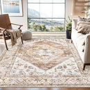Lahome Washable Living Room Area Rugs 8x10 - Boho Ultra-Thin Non-Slip Bedroom Rug 8x10 Under Bed, Farmhouse Neutral Print Floor Carpet for Dining Room Office (Taupe,8'x10') by TinyTreasures Baby Boutique